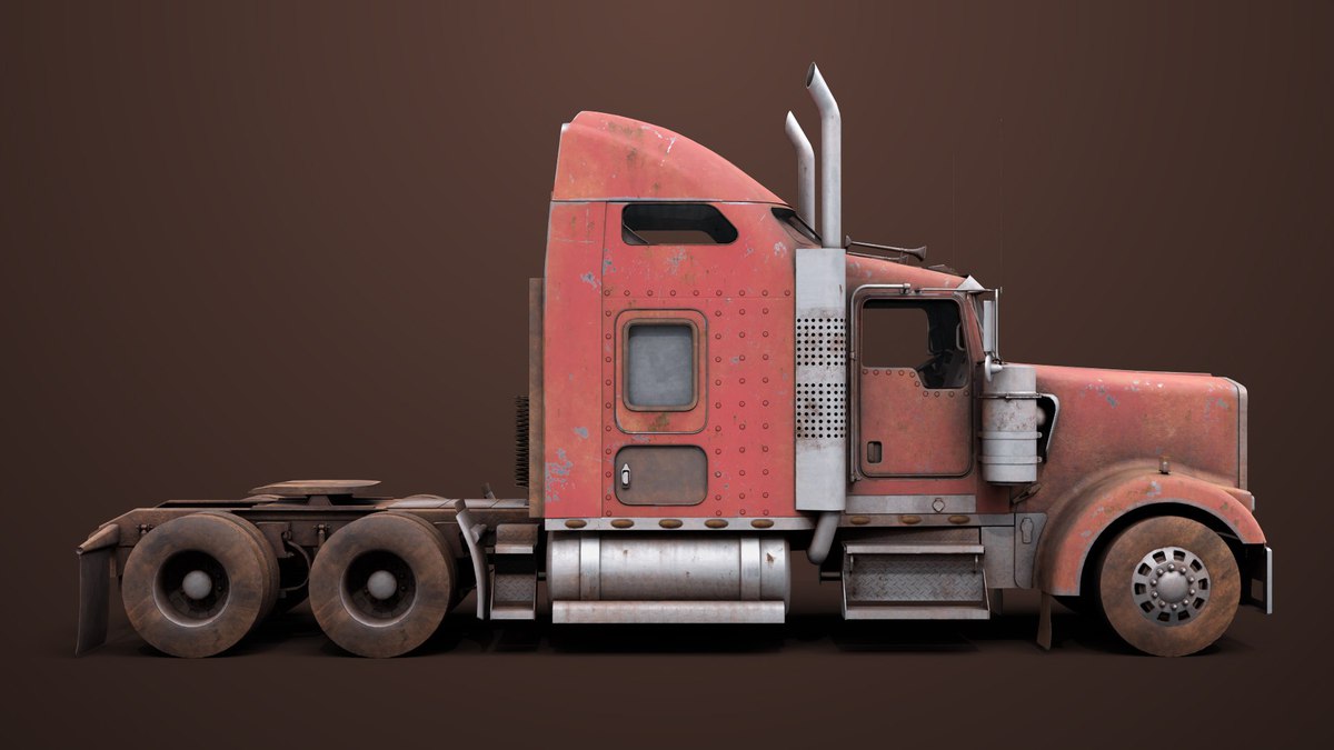 Heavy Truck 02 Chassis Old Dusty URP HDRP Textures
