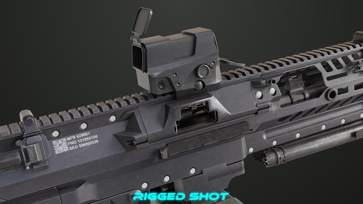 Machine Gun 14 Black URP HDRP Textures