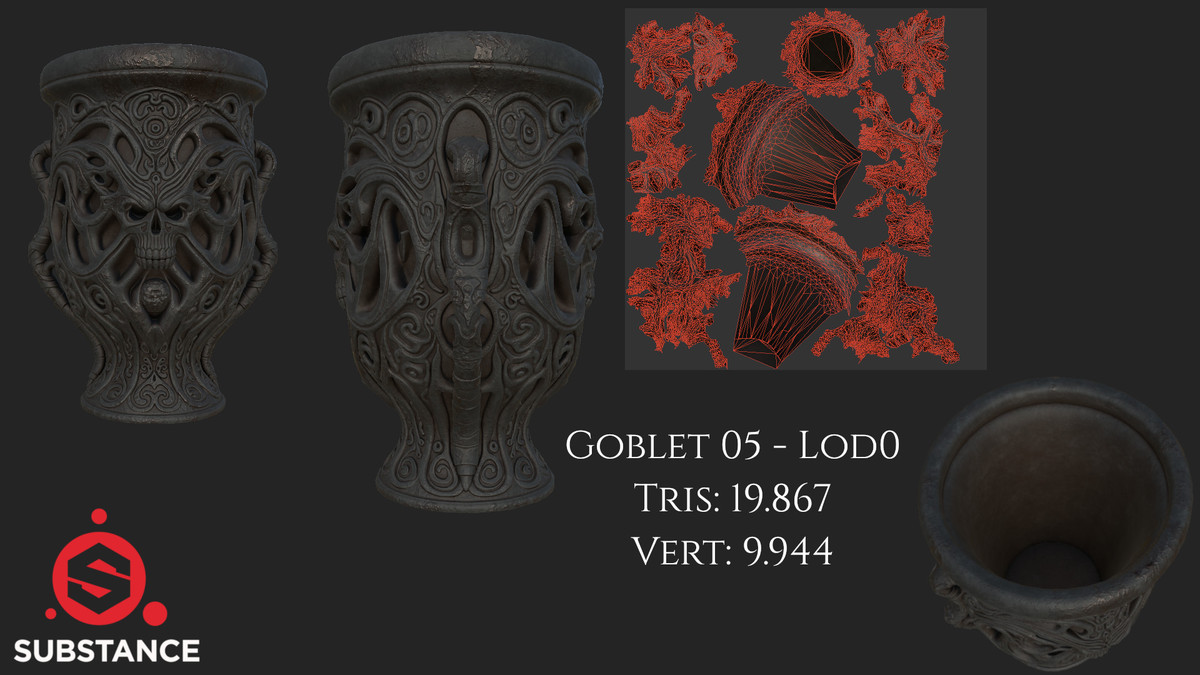 6 Dark Fantasy Goblets / Chalice