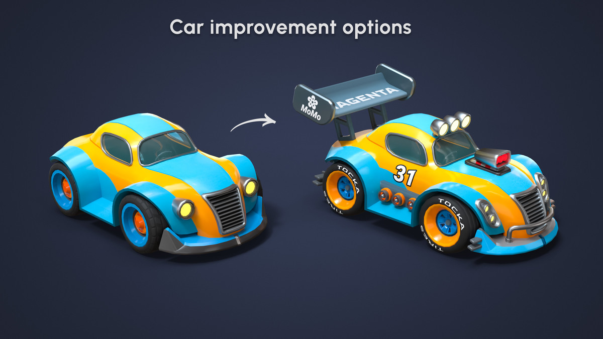 Modular Racing Cars - Low Poly 3D Models