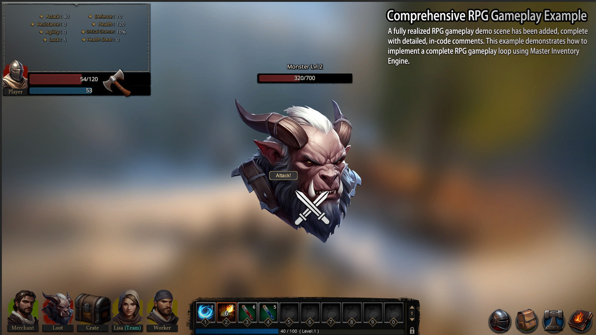 Master Inventory Engine Pro - Crafting/Loot/Trade/Skills/HotBar