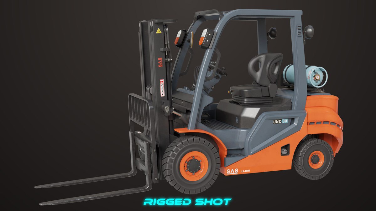 Forklift Truck 02 Orange URP HDRP Textures