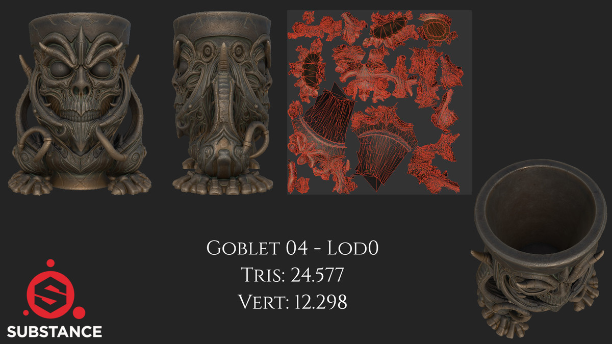 6 Dark Fantasy Goblets / Chalice