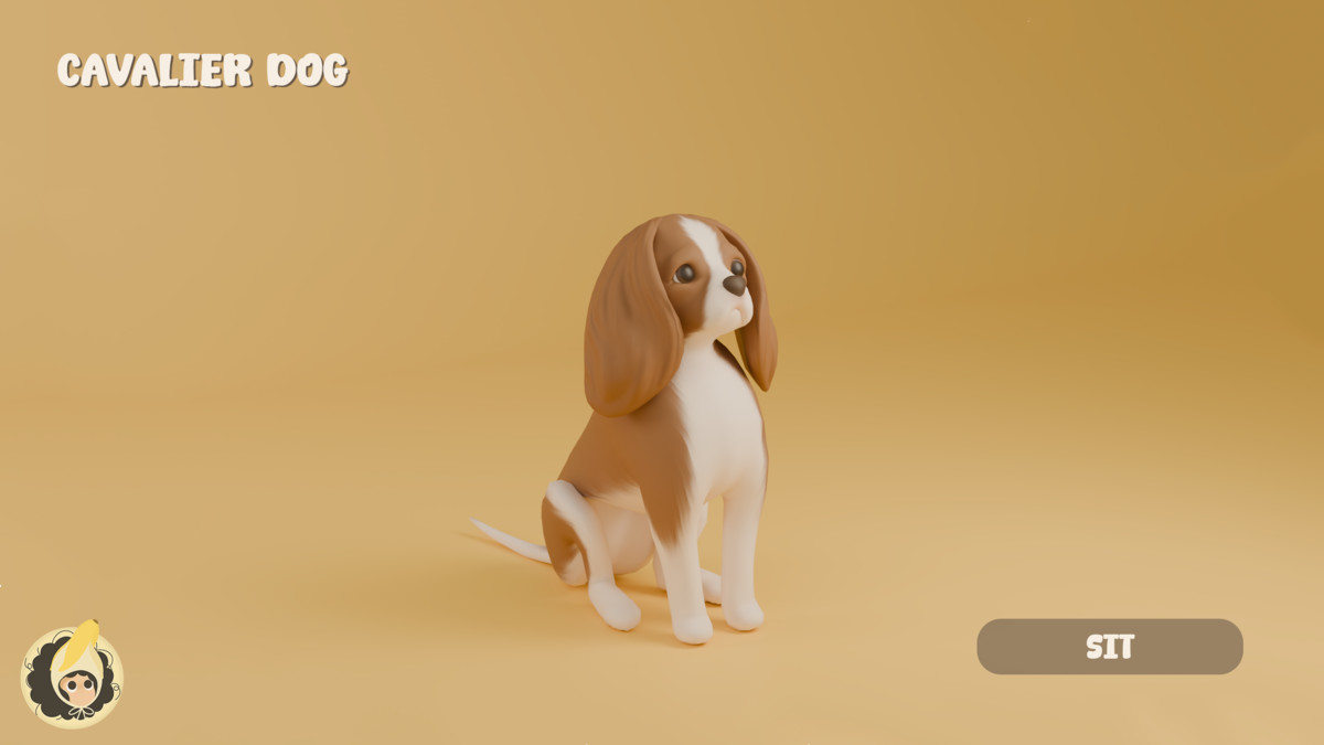 Animated Cavalier Dog