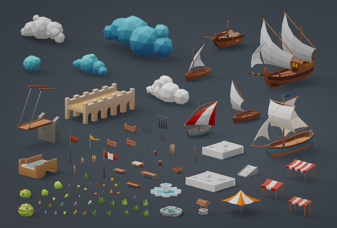Low Poly Medieval Locations Pack
