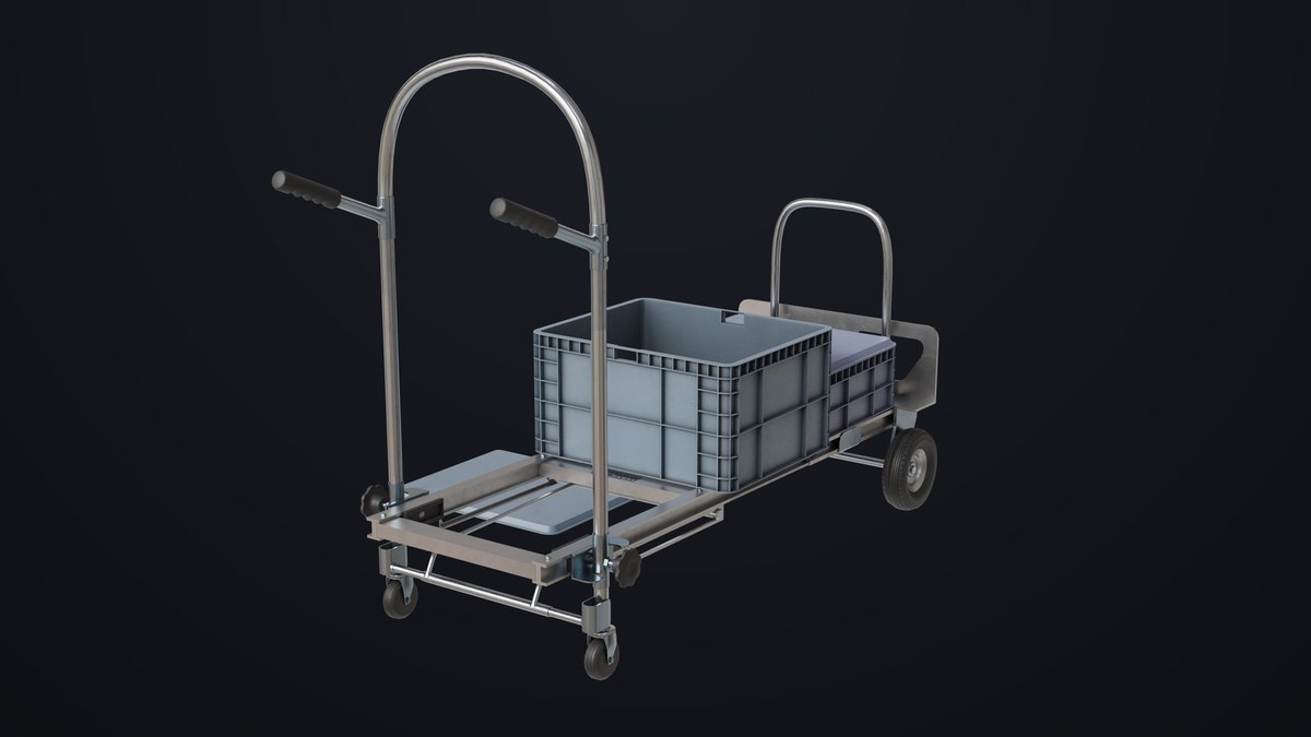 Convertible Hand Truck Steel URP HDRP Textures