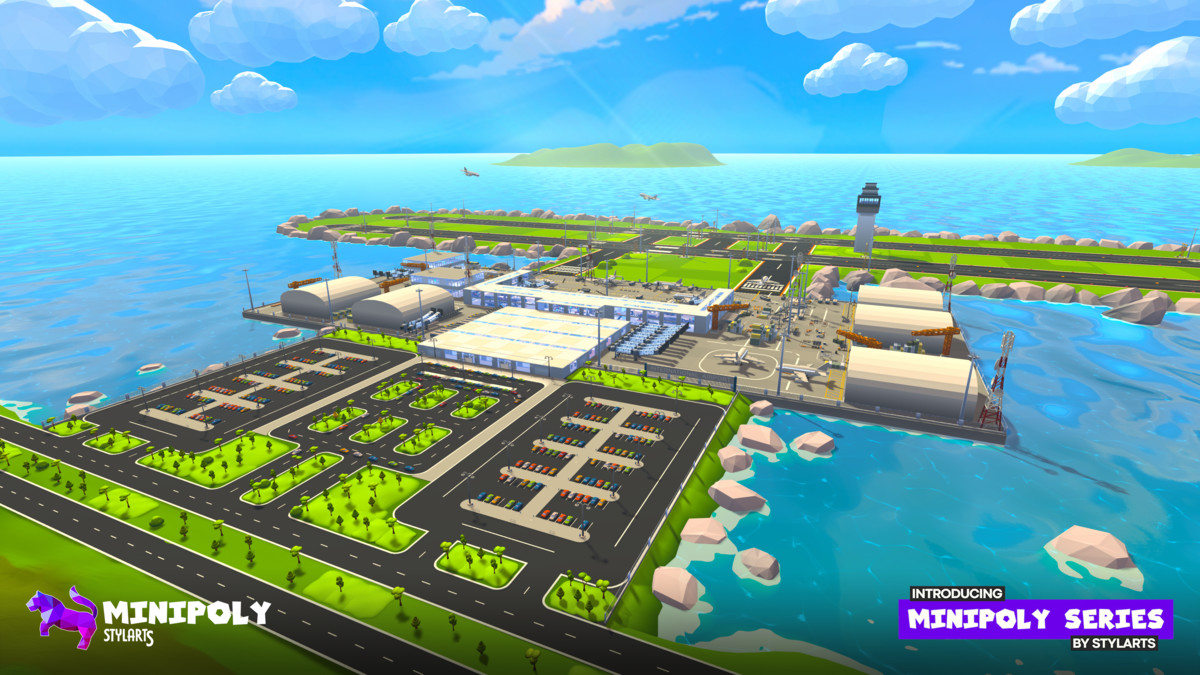 Modular Airport Fatpack - Minipoly Series ( Stylized Lowpoly Environment )