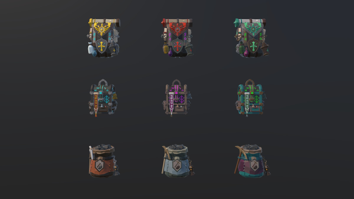 GanzSe Fantasy Low Poly Backpacks Pack Vol.1
