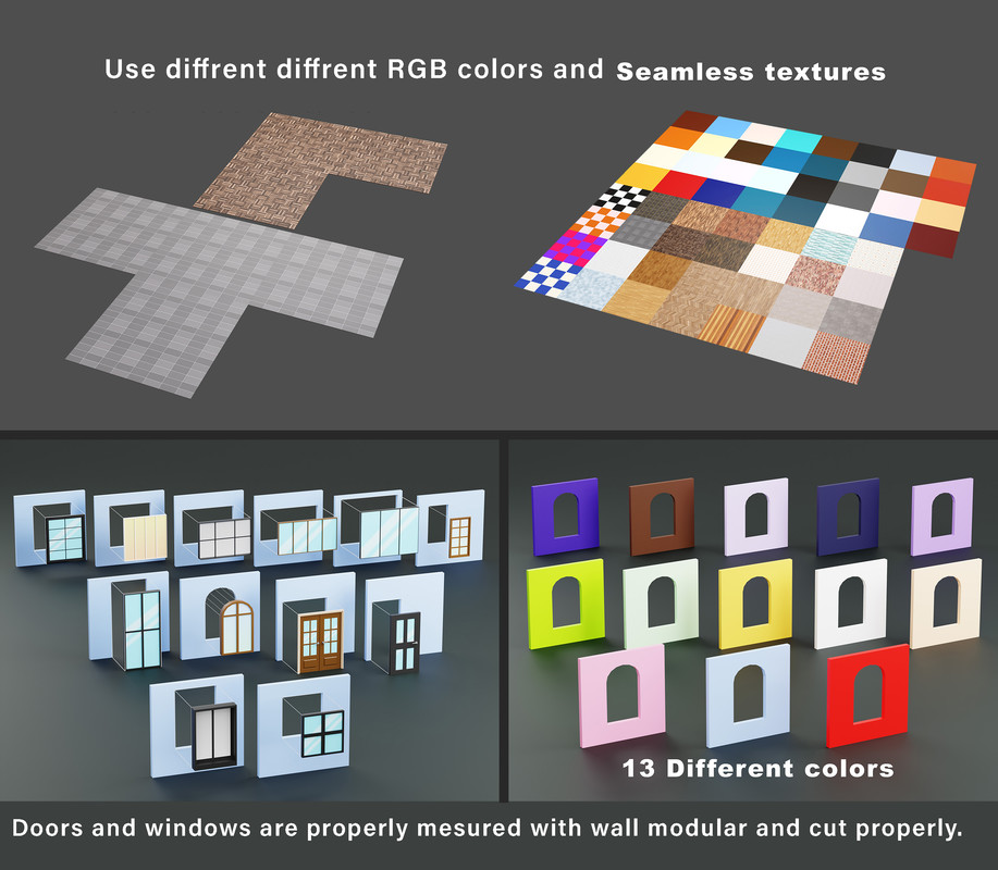 Interior 1 Low-poly 3D models Pack