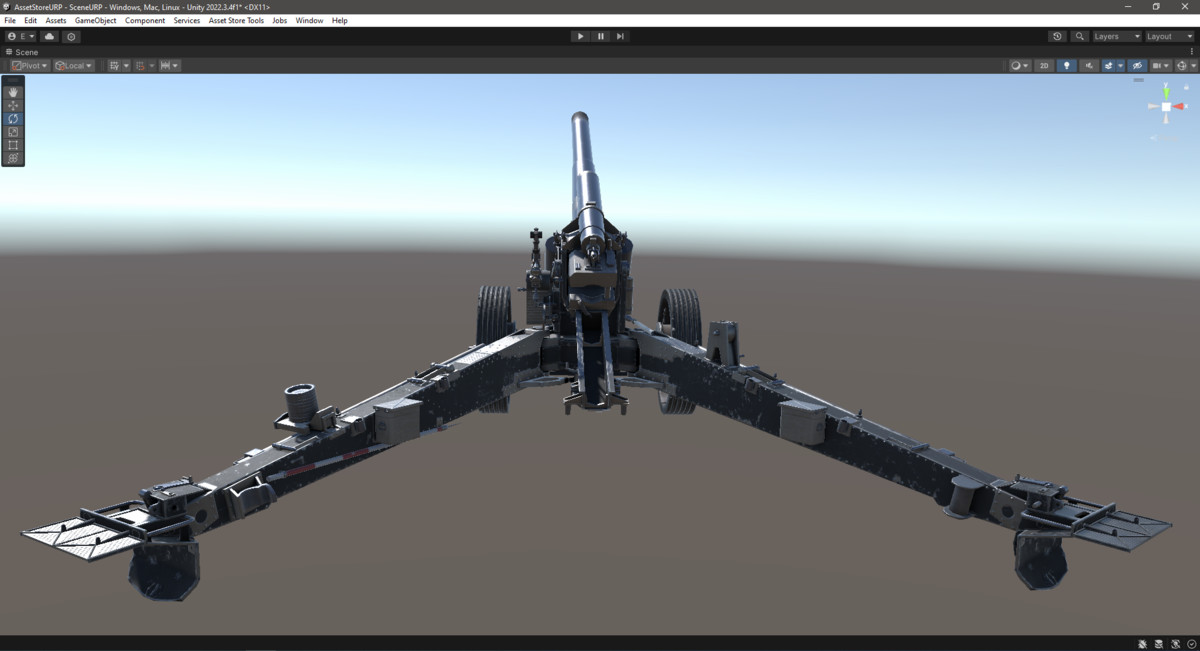 Rigged 15cm sFH 18 Cannon WW2