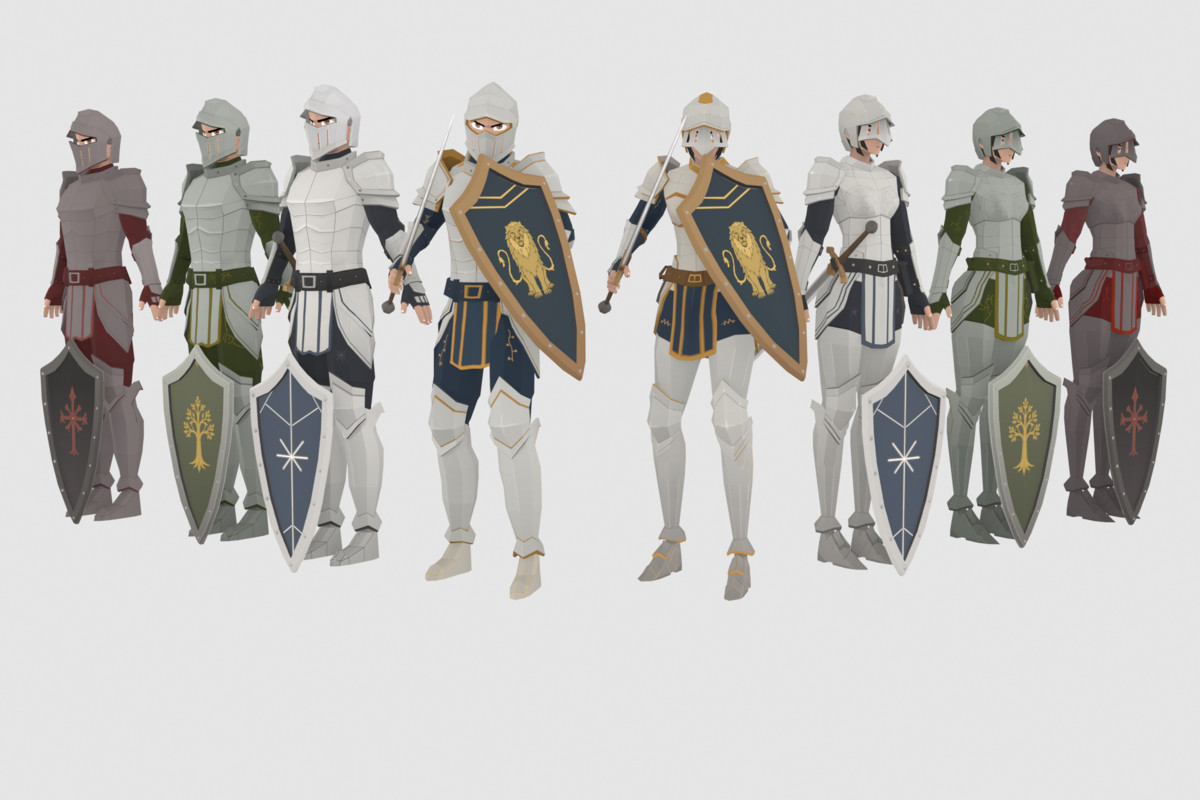 Stylized Knight Warriors Pack - Animated Characters (Male & Female)