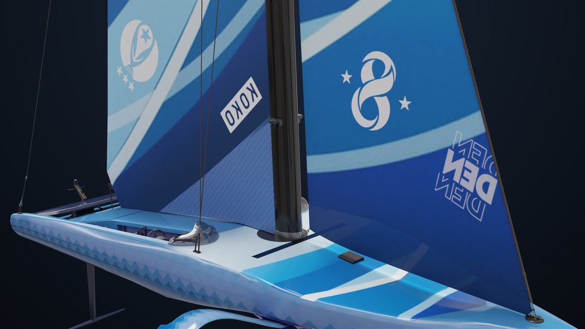 Yacht Hydrofoil Sailing Boat Blue URP HDRP Textures