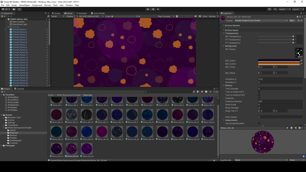 Winter Background's & Shaders
