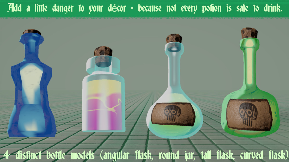 Alchemist's Corner. Liquid Shader & Potions