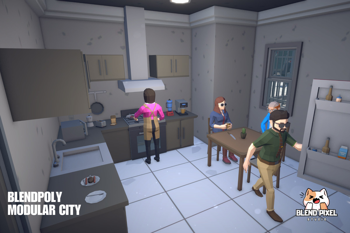 BlendPoly Modular City - Low Poly Assets