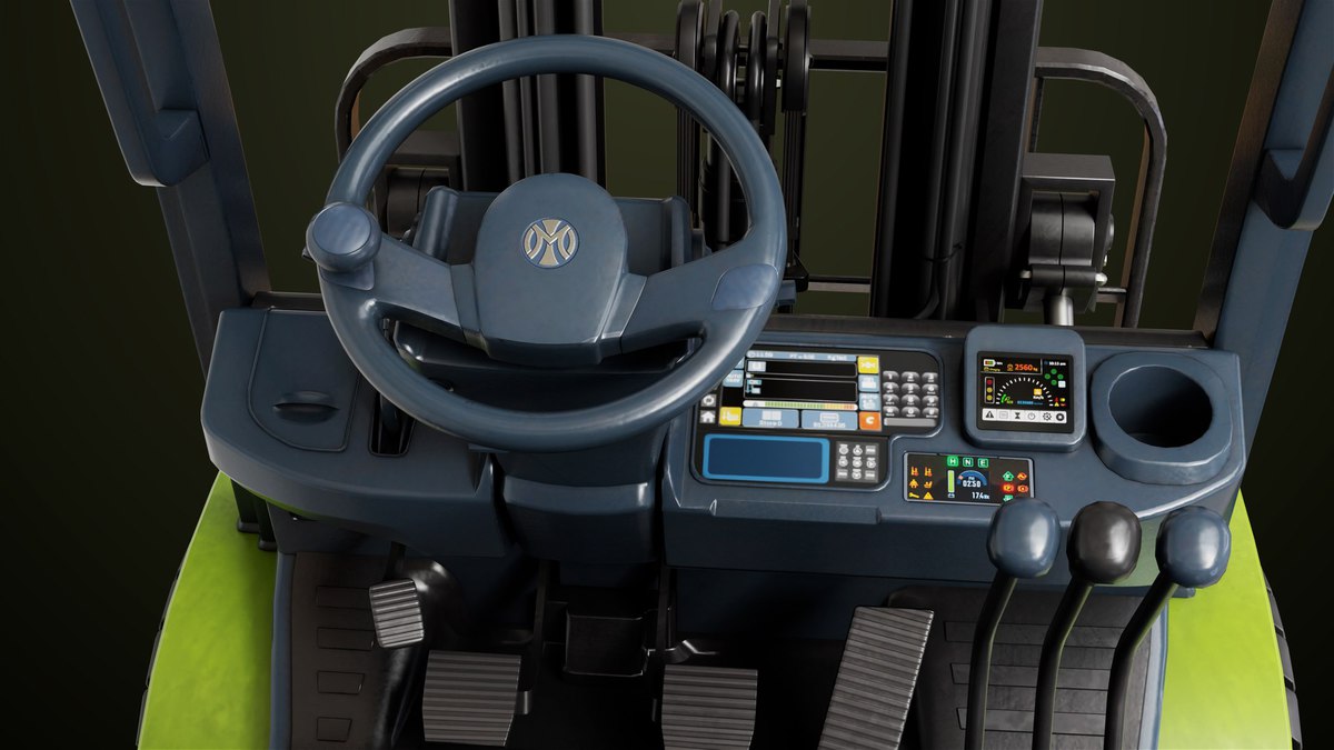 Forklift Truck03 Green URP HDRP Textures