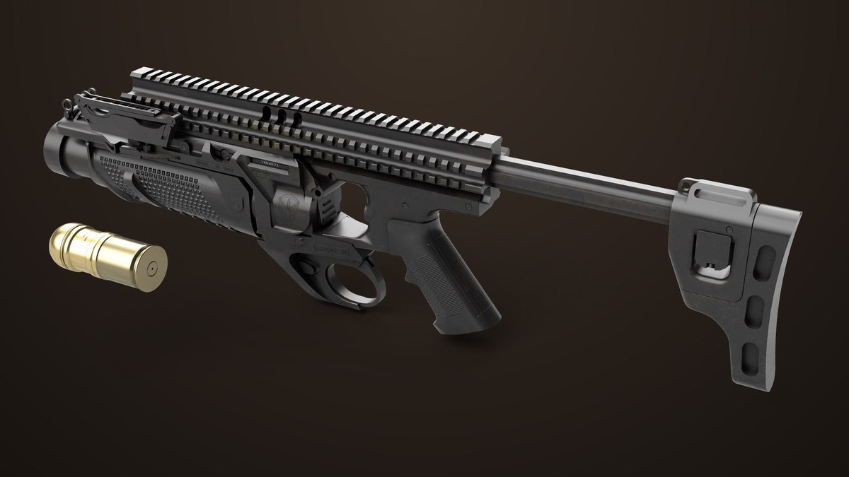 6 Grenade Launcher Black URP HDRP Textures