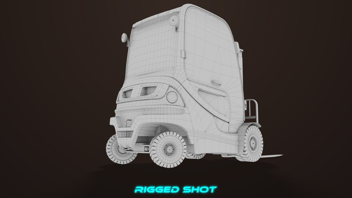 Forklift Truck 01 Yellow URP HDRP Textures