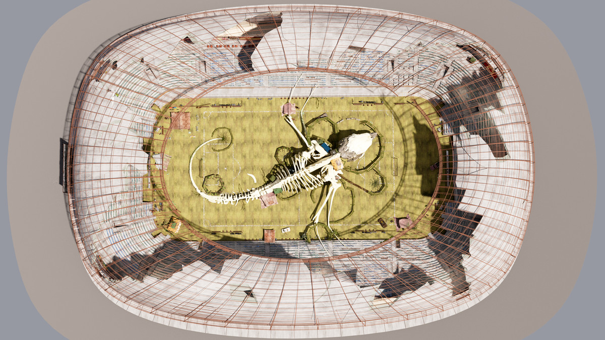 Abandoned Post-Apocalyptic Football Stadium - Modular Environment 3d Level