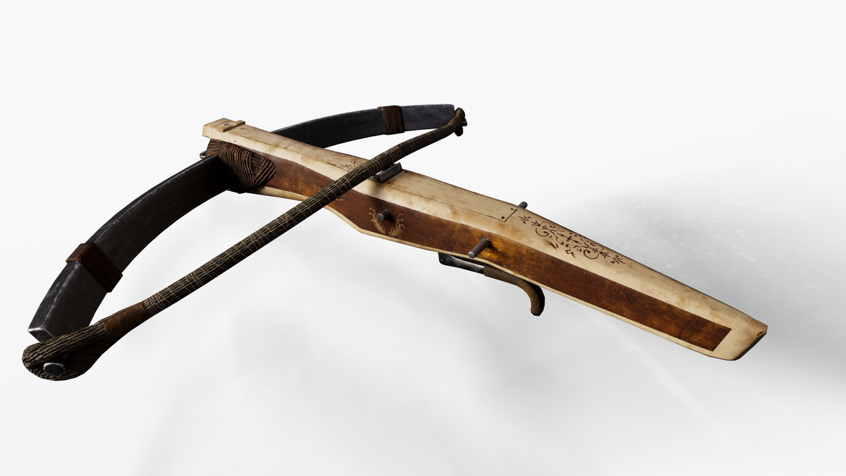 Medieval Crossbow With Cranequin