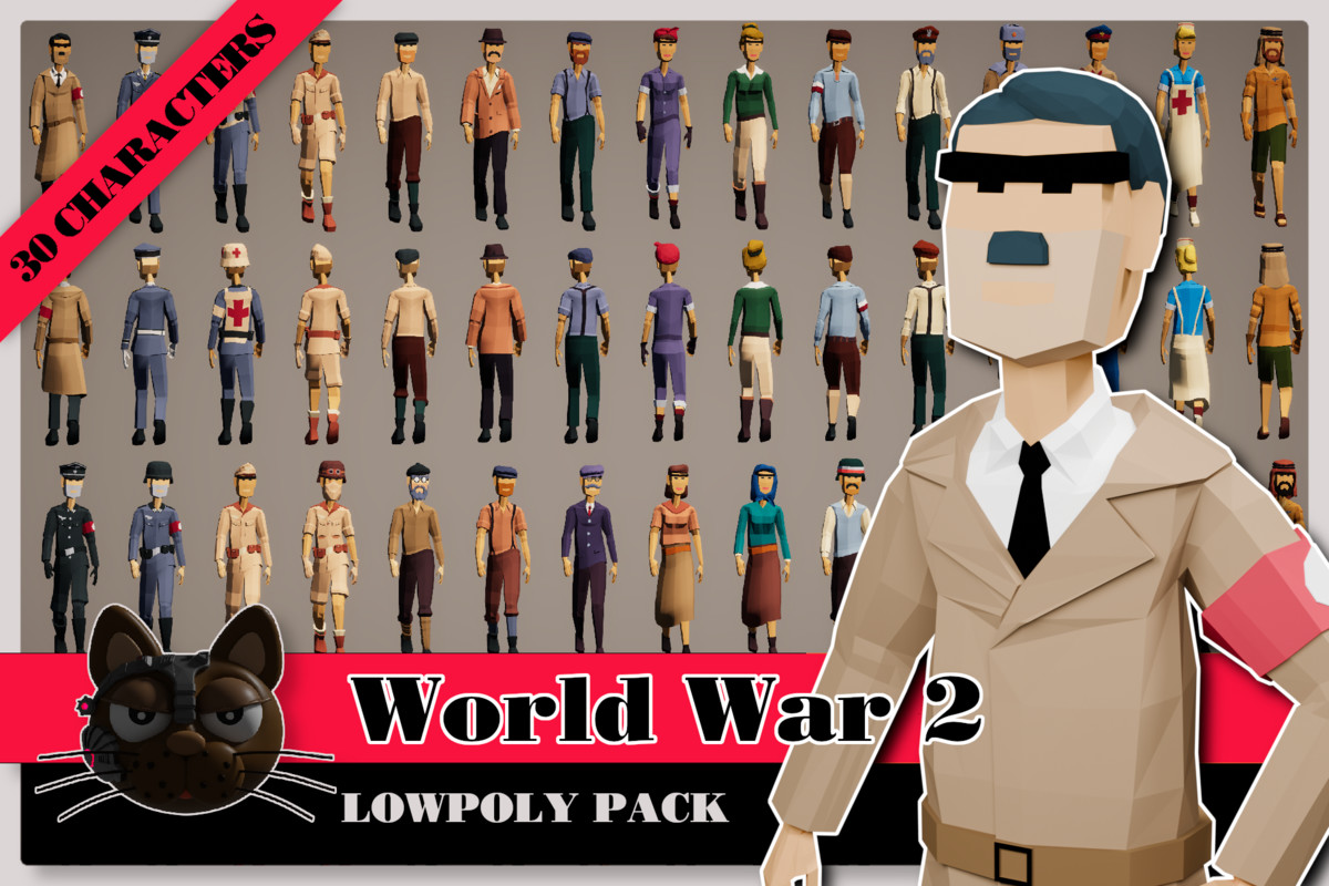 3D Characters Lowpolly Bundle 6