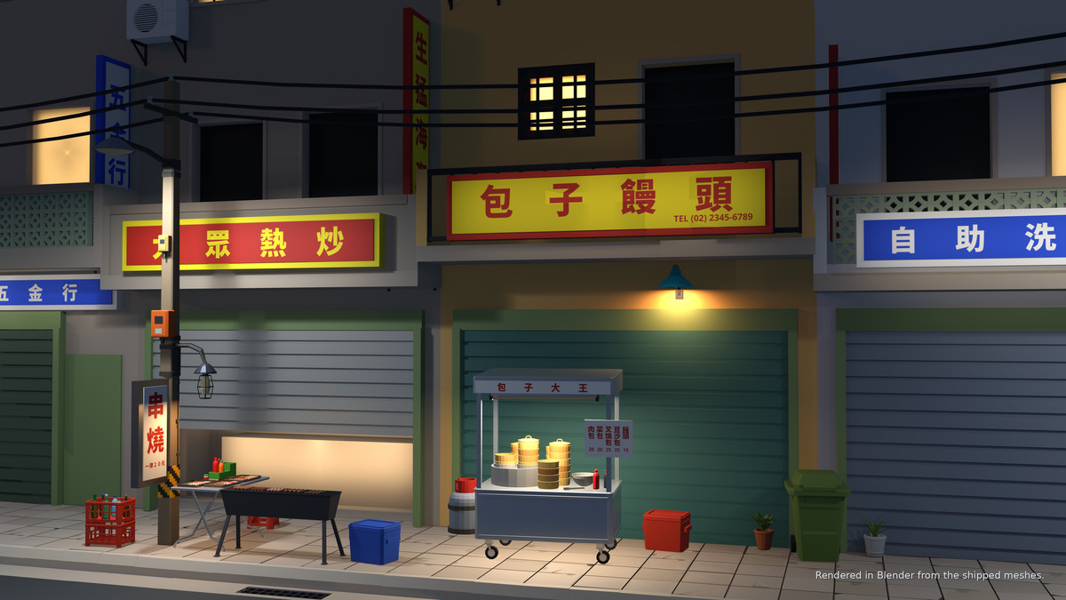 Asian Street Food Carts & Stalls: Low Poly Pack