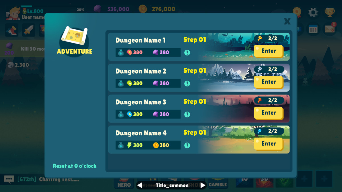 Idle Game Horizontal UI Kit