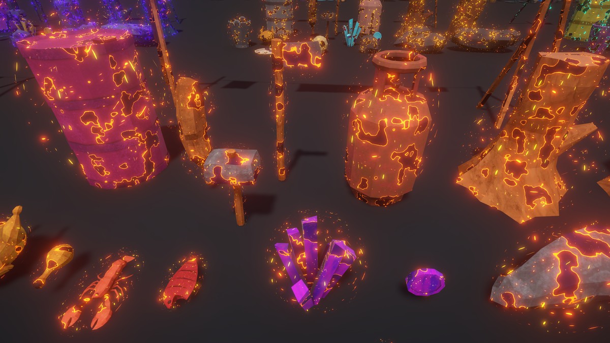 Magical Polygon Props(with Burn & Reveal FX)