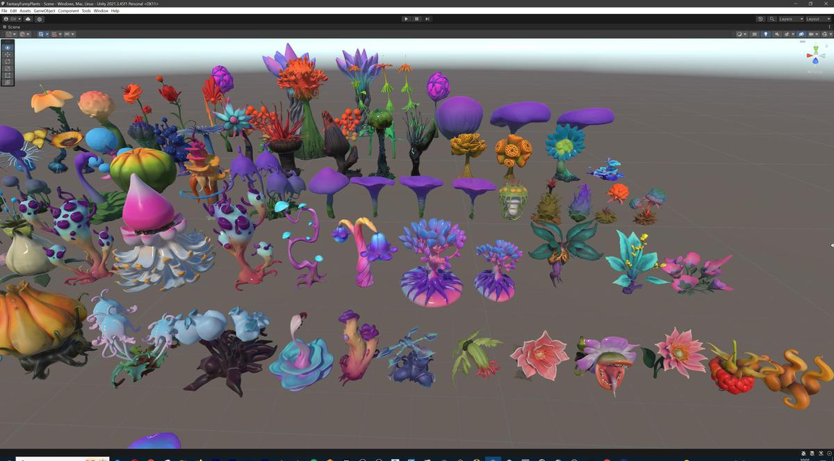 Fantasy Funny Stylized Magical Flora Plants - Low Poly Pack (118 3d models)