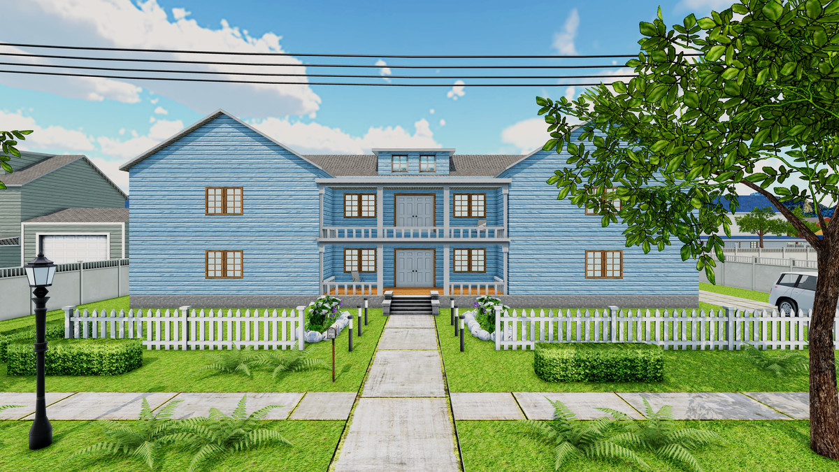 American Suburban Neighborhood – Modular Houses, Interiors & Mobile Optimized