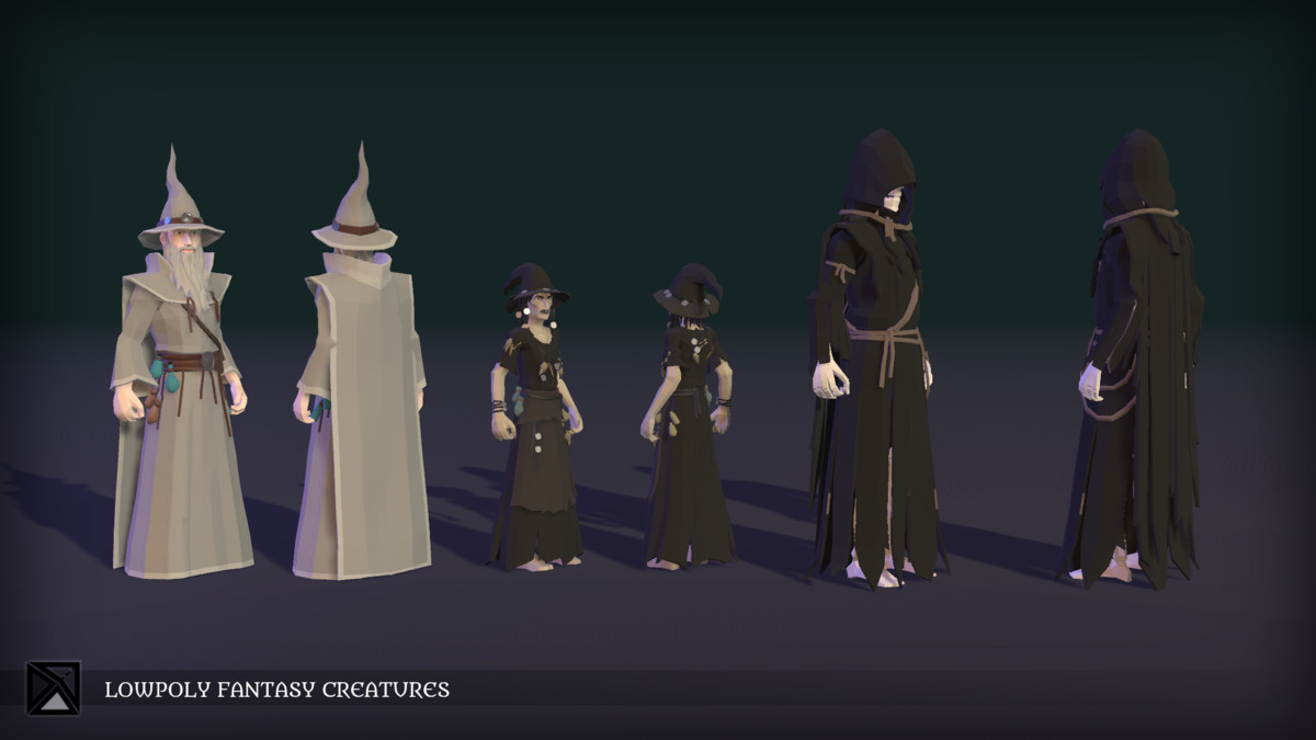 Lowpoly NPCs Bundle MEDIEVAL FANTASY SERIES