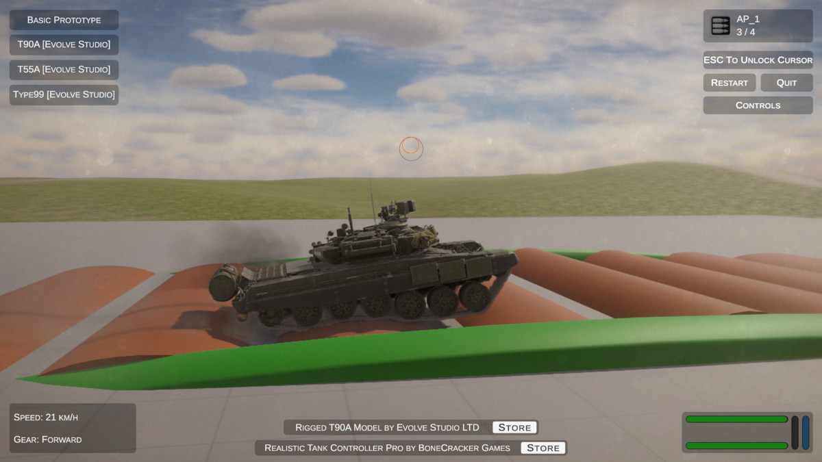Tank Drivable T90A Battle Tank