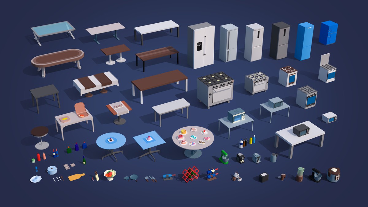 Interior 3 - Low Poly 3D Models Pack