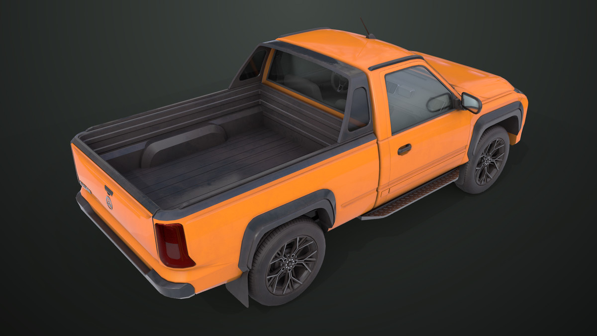 Pickup Truck01 Orange URP HDRP Textures