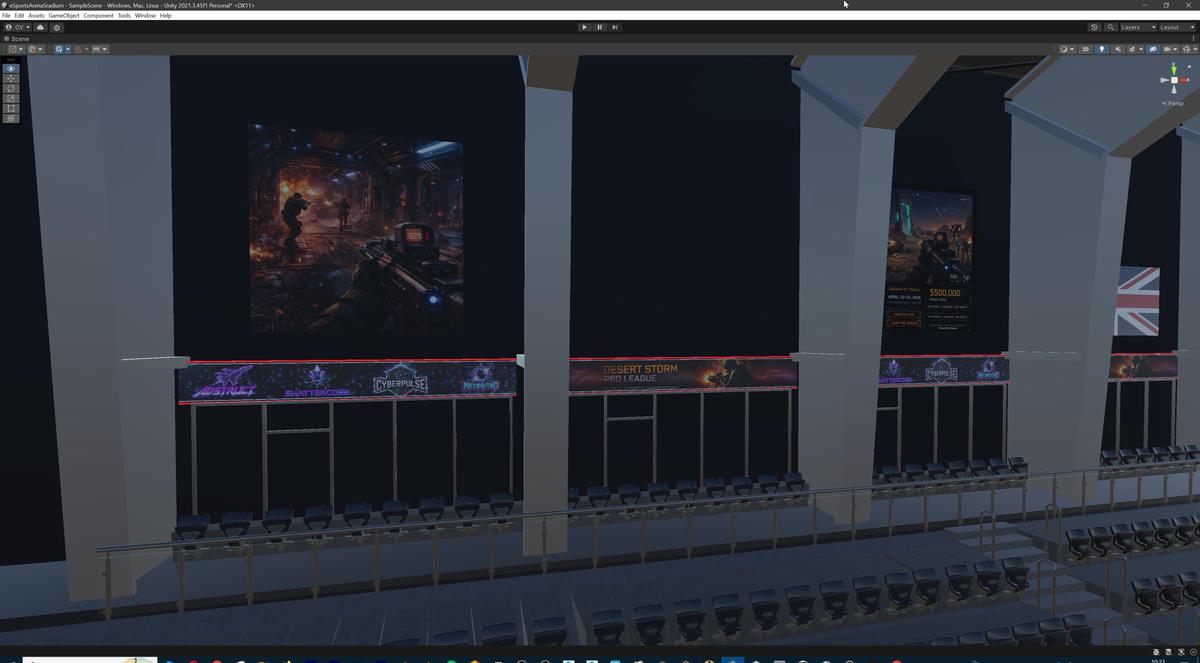 Futuristic Esports Arena Stadium – Tournament Stage 3d Environment Level