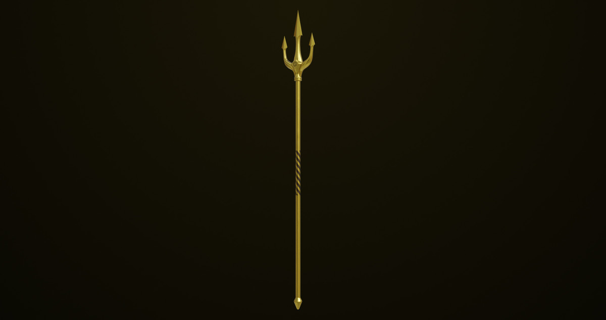 Medieval Trident 03 Gold URP HDRP Textures