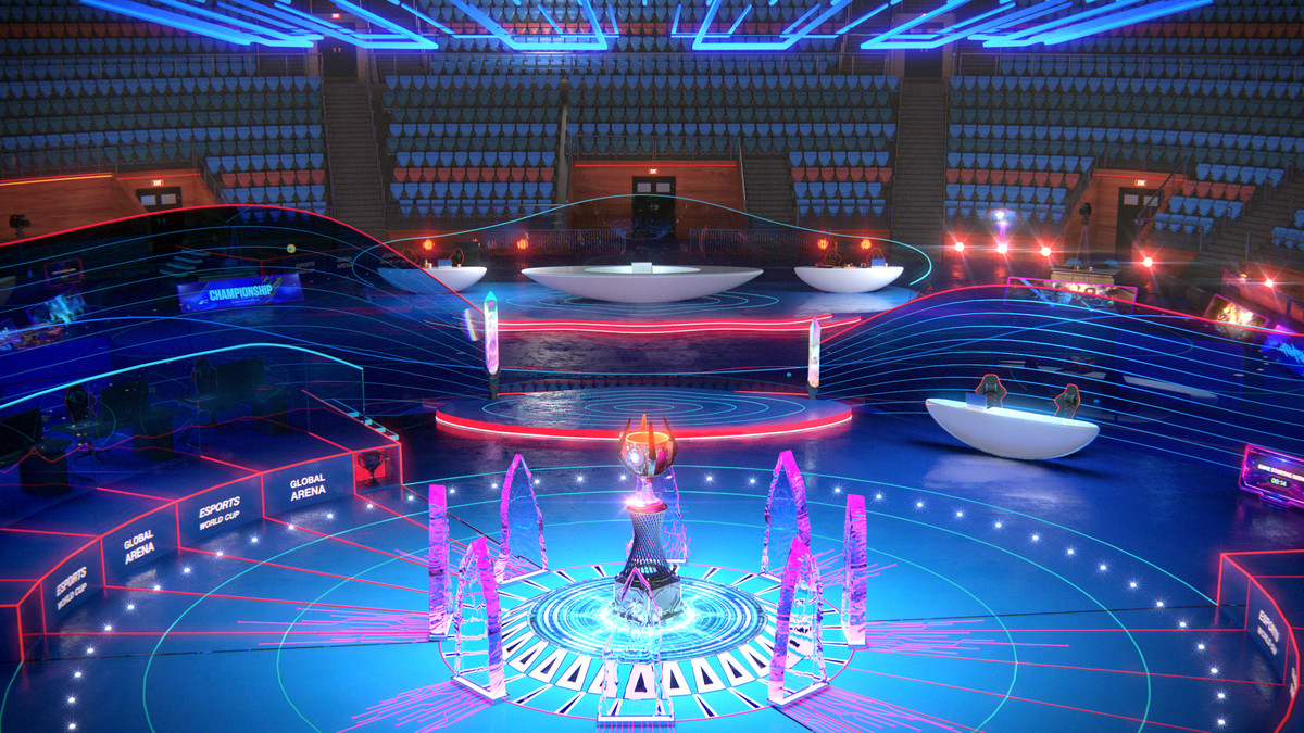 Futuristic Esports Arena Stadium – Tournament Stage 3d Environment Level