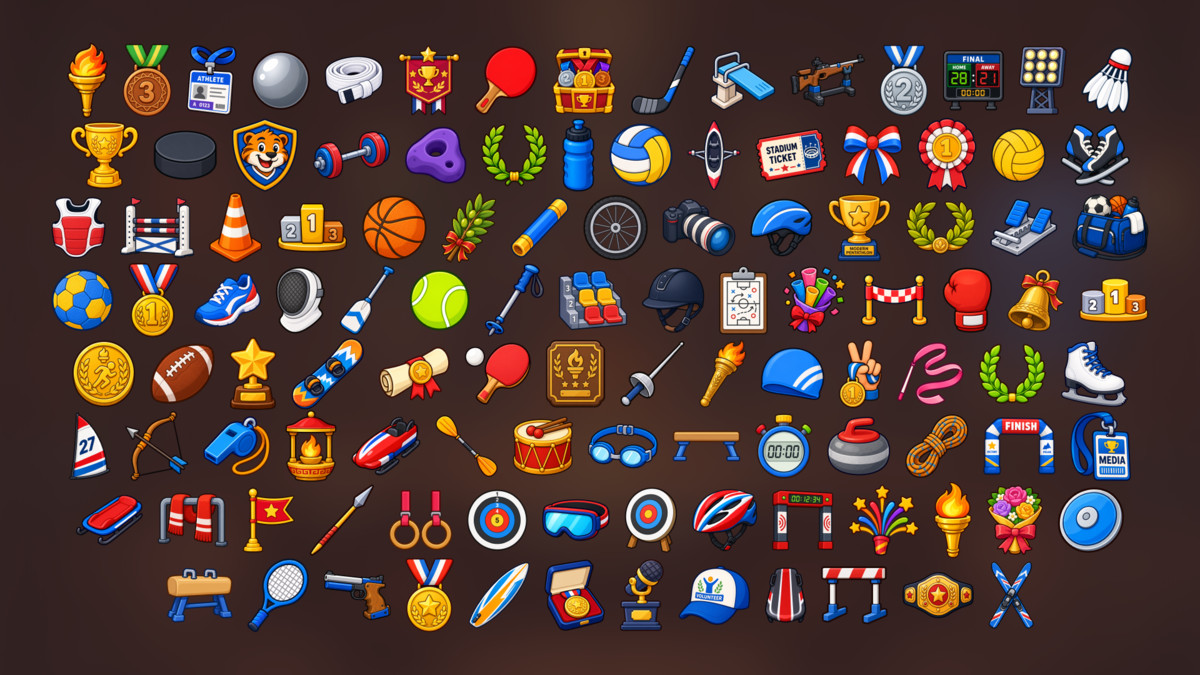 Sports Competition Equipment Awards Tournament Icons Pack