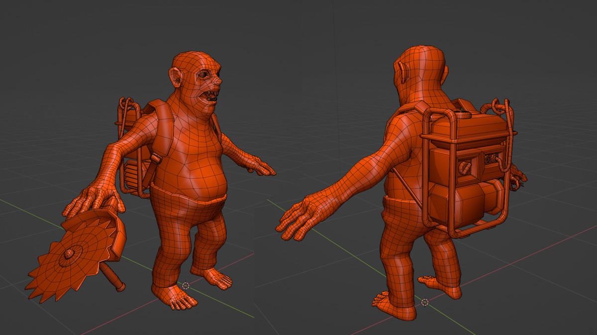 Stylized Saw Zombie Enemy