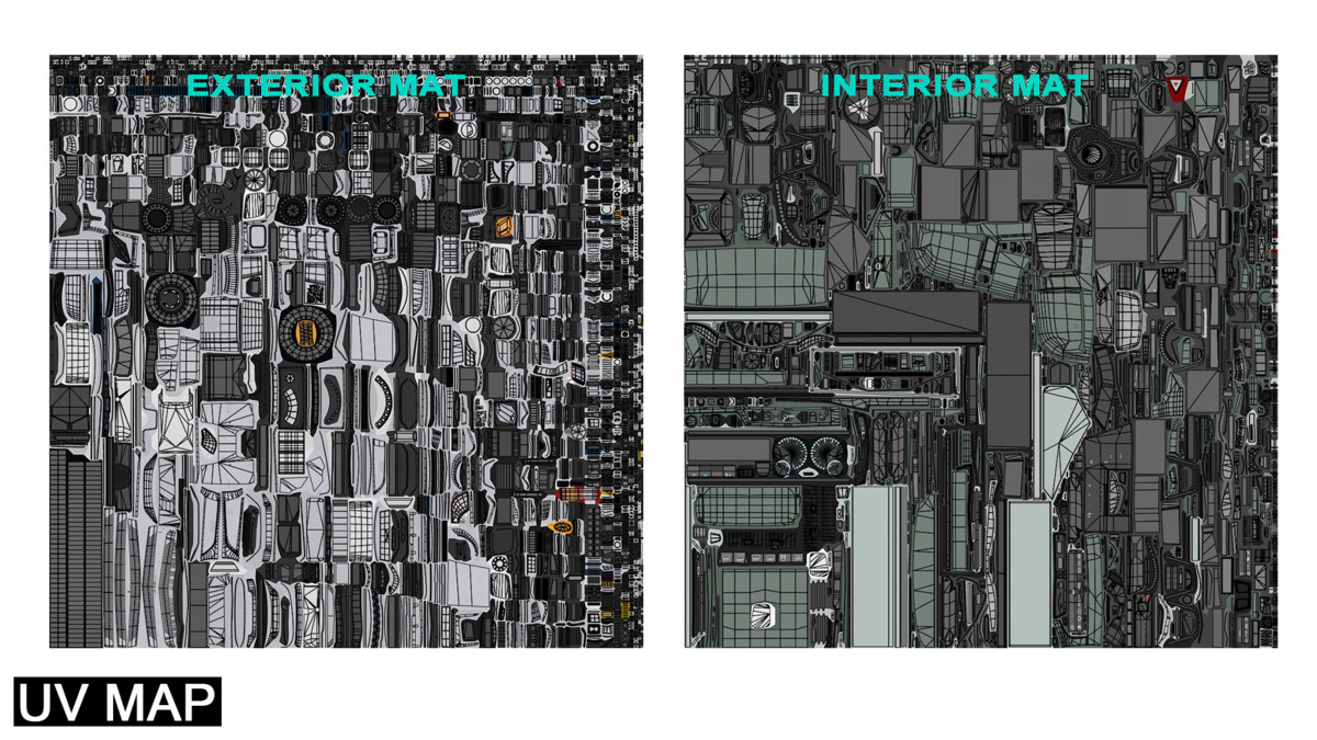 Heavy Truck Chassis 03 With Interior URP HDRP Textures