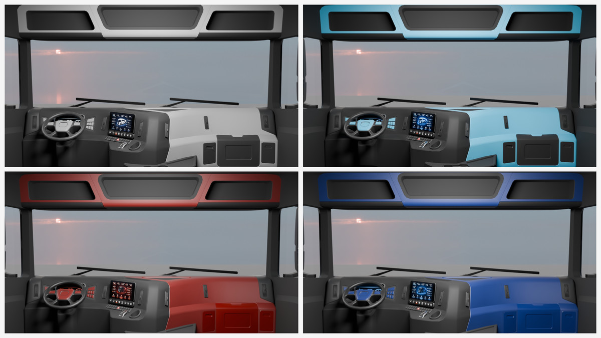 EV Semi Truck Vehicle Pack – Modular Trailer, With Interior & Openable Doors