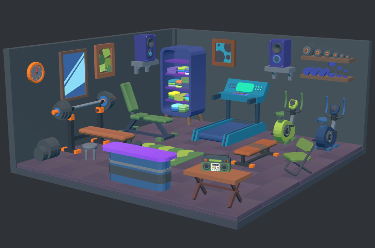 Cute Low Poly Furniture Pack - Colorful Interior Props