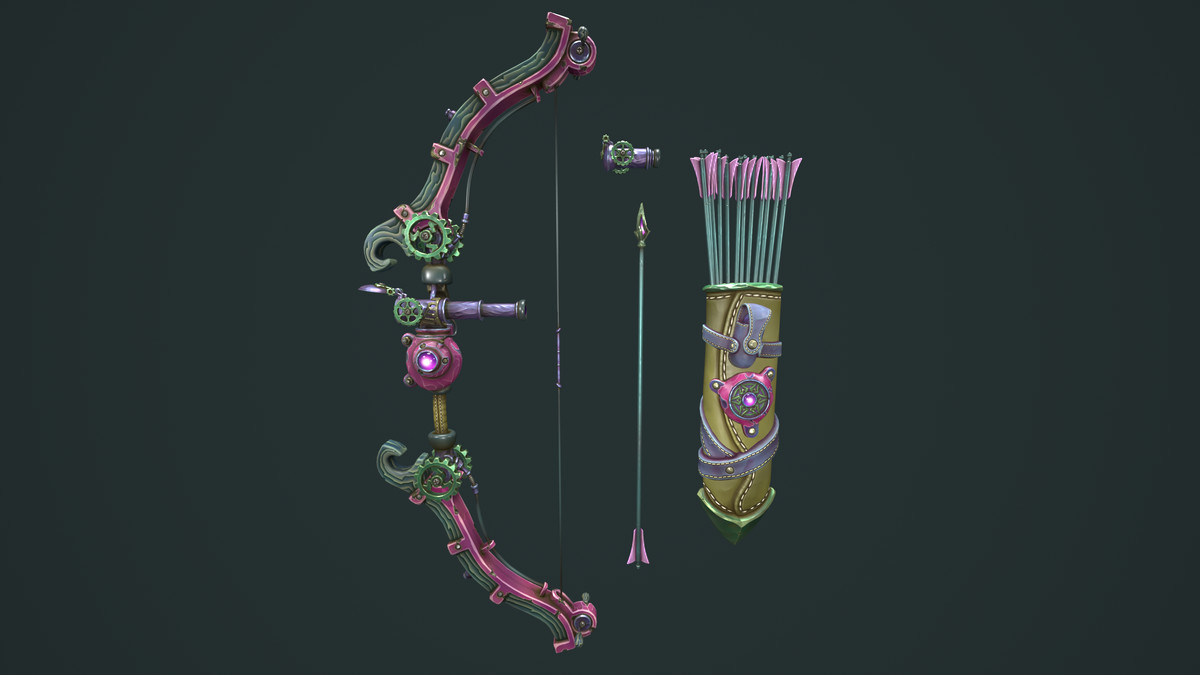 Steampunk bow quiver arrow