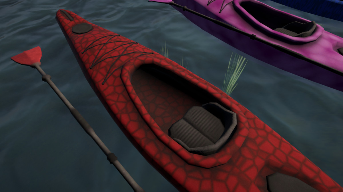 kayak + paddle (8 variants | low poly 2.7k~ tris)