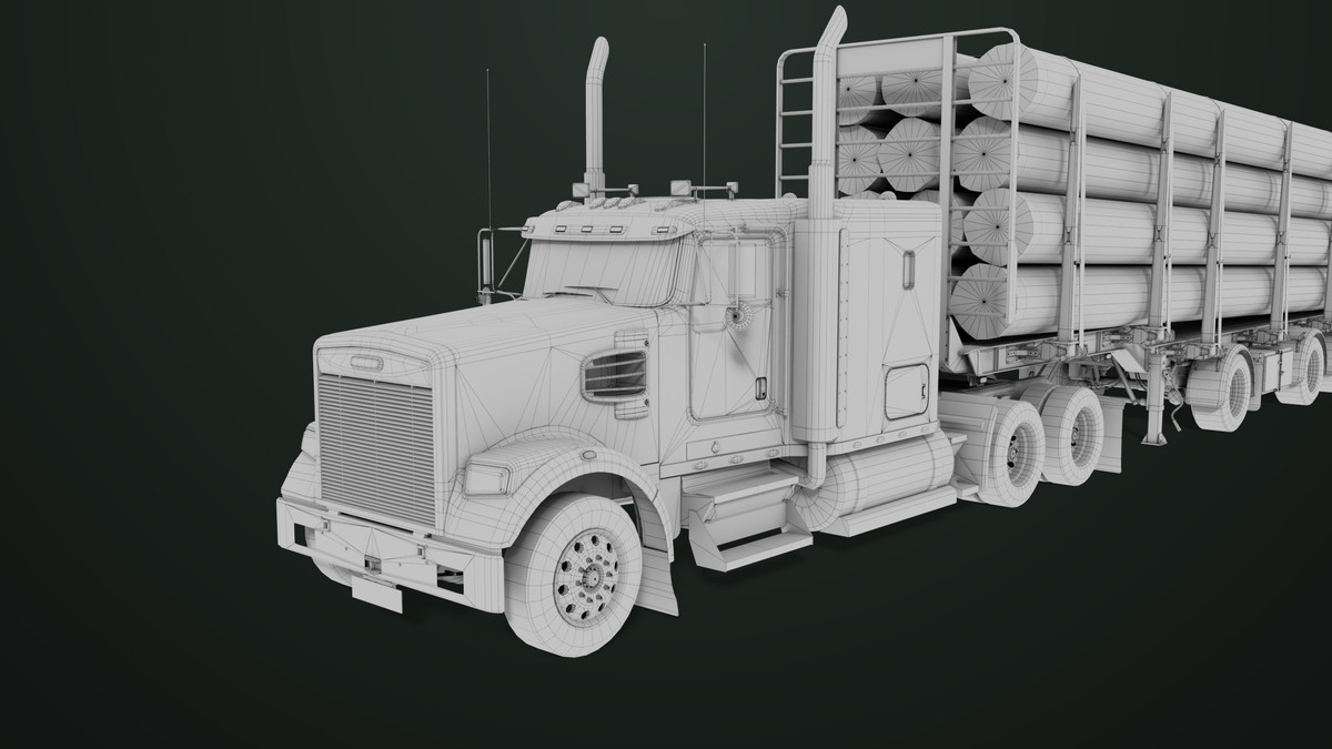 Truck 07 Log Trailer Collection URP HDRP Textures