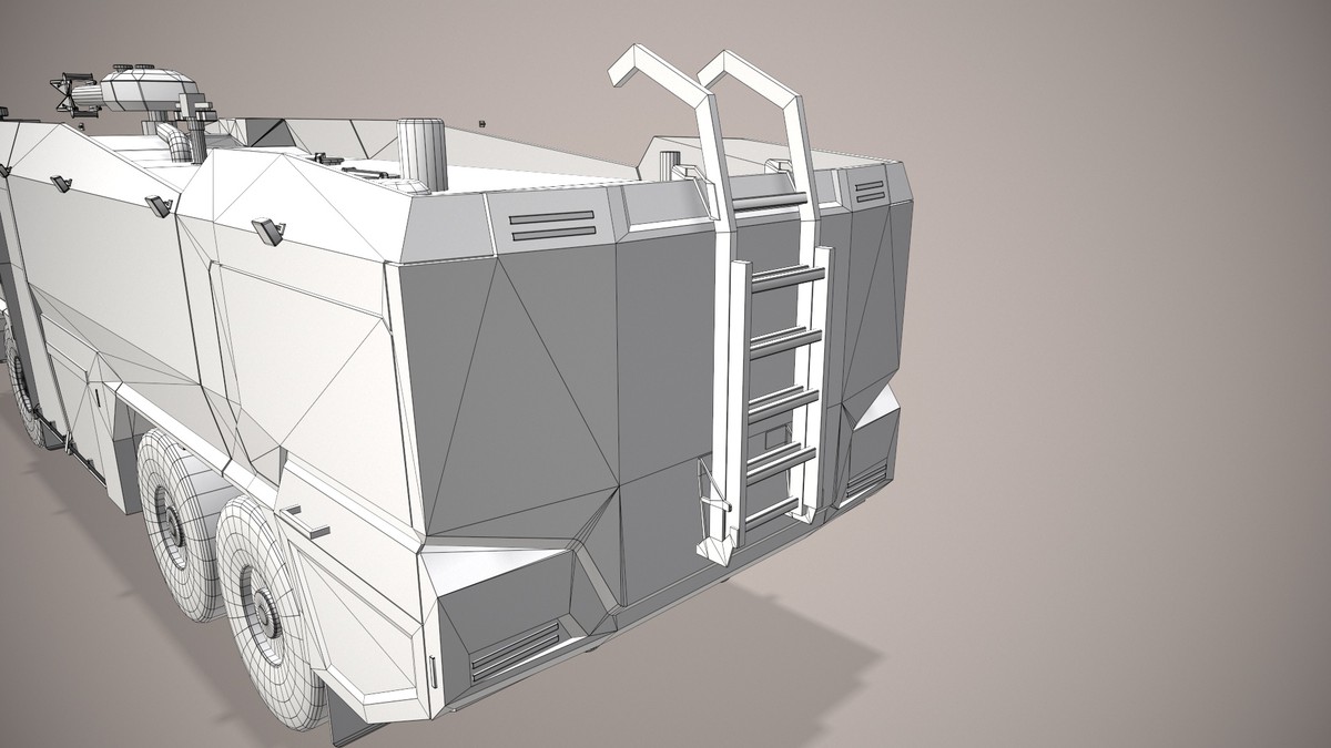 Airport Fire Truck 6x6 Red (387)