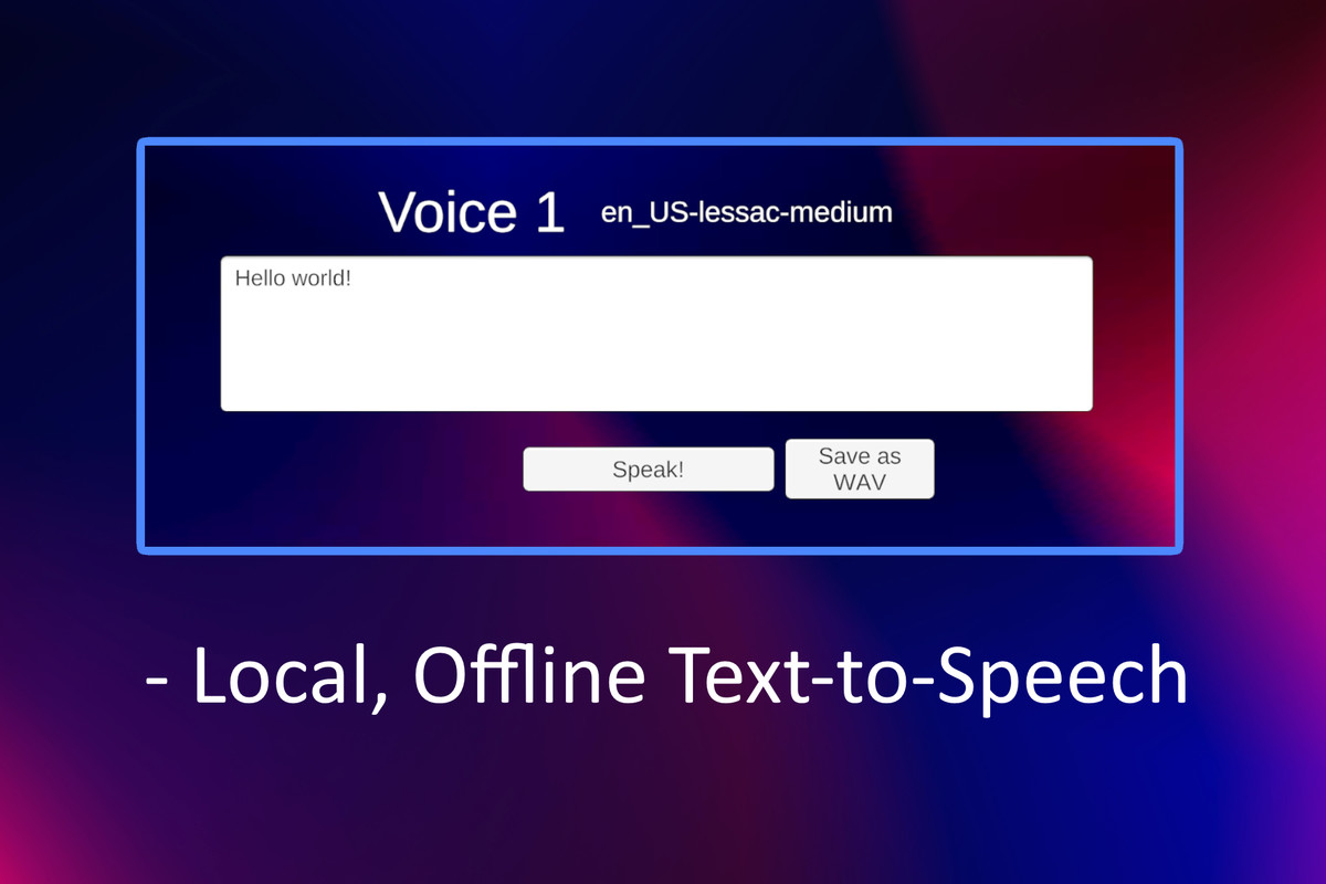 Simple Offline Text-to-Speech