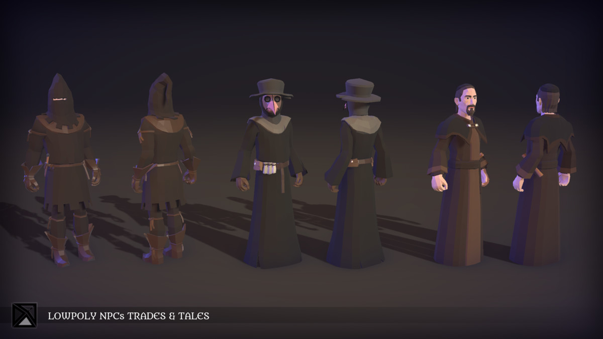 Lowpoly NPCs Bundle MEDIEVAL FANTASY SERIES