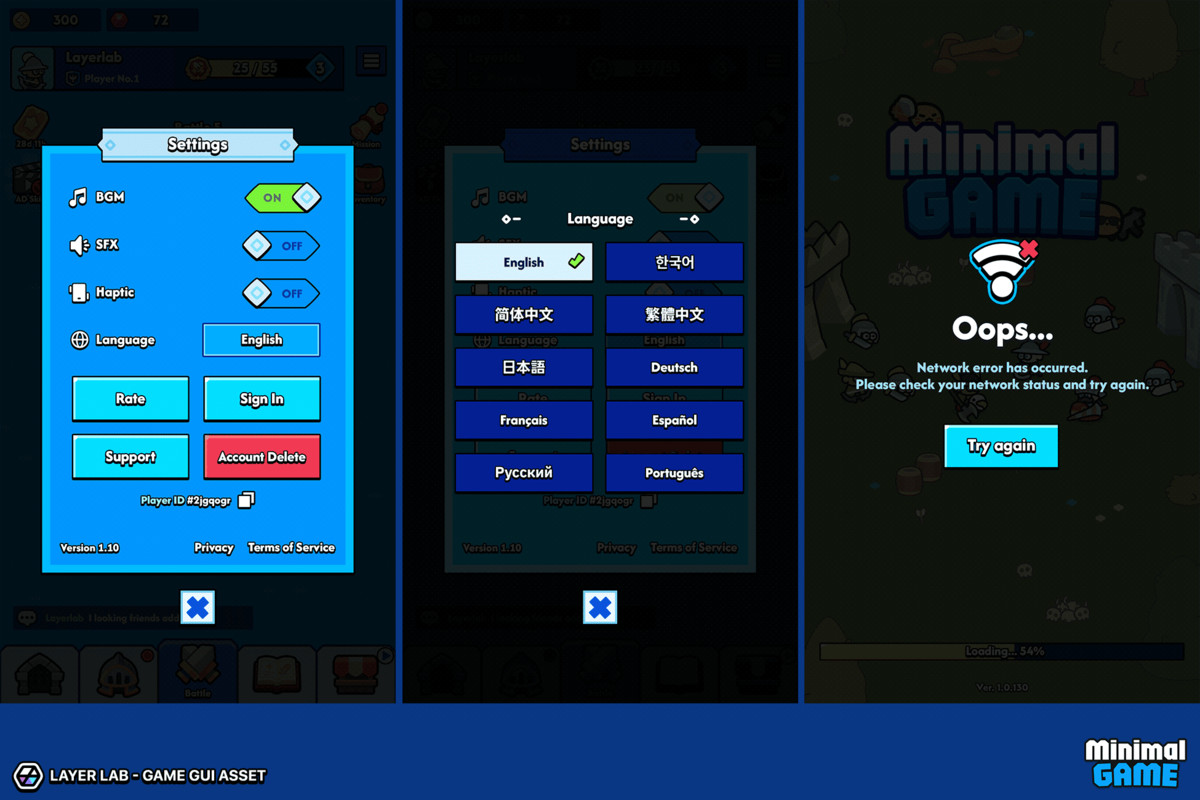 GUI Pro - Minimal Game Blue