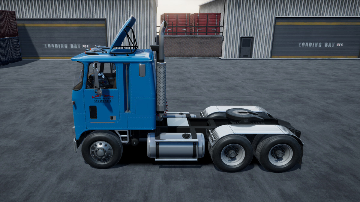 80s Cabover Truck with lowboy trailer